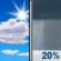 Today: Mostly Sunny then Slight Chance Rain Showers